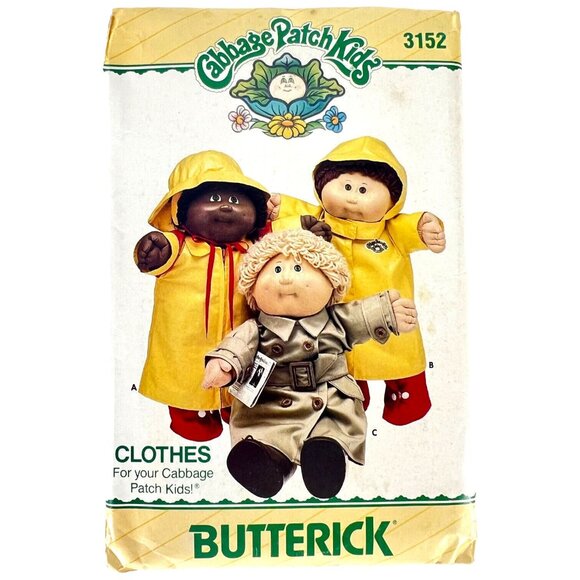Butterick Other - Butterick 3152 Cabbage Patch Kids Clothes Pattern Rain Jacket Hat Coat Boot Gear